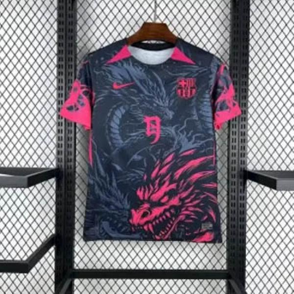 messi FC Barcelona Pink Dragon football jersey